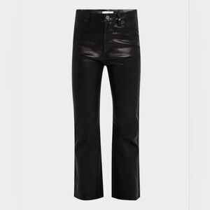 Frame Denim Le Crop Mini Boot Leather Pants Size 26